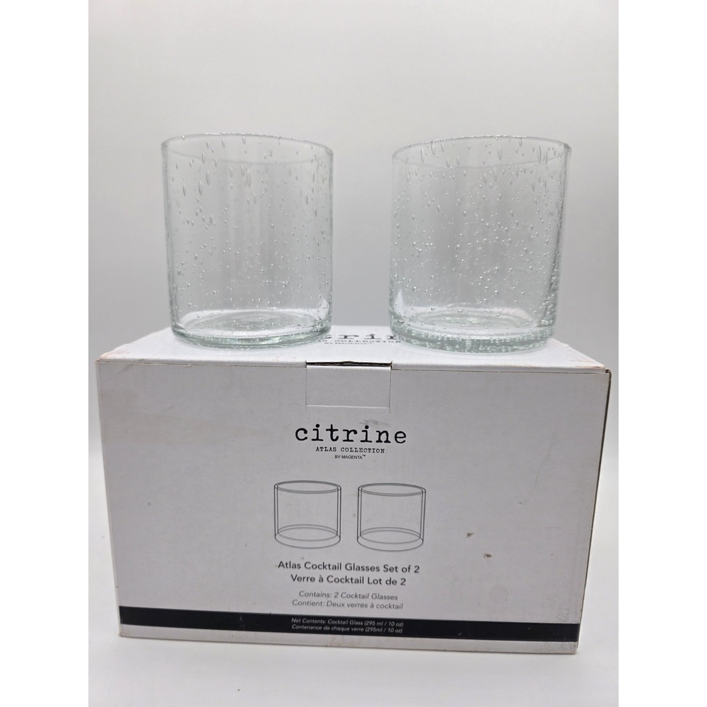 Atlas Collection By Citrine - Set Of 2 - 10 Ounce Atlas Cocktail Glasses